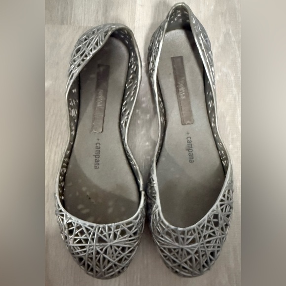 MINI MELISSA 31514 CAMPANA ZIG ZAG IV INF SILVER LITTLE KIDS SLIP ON Sz 2 - Picture 2 of 5